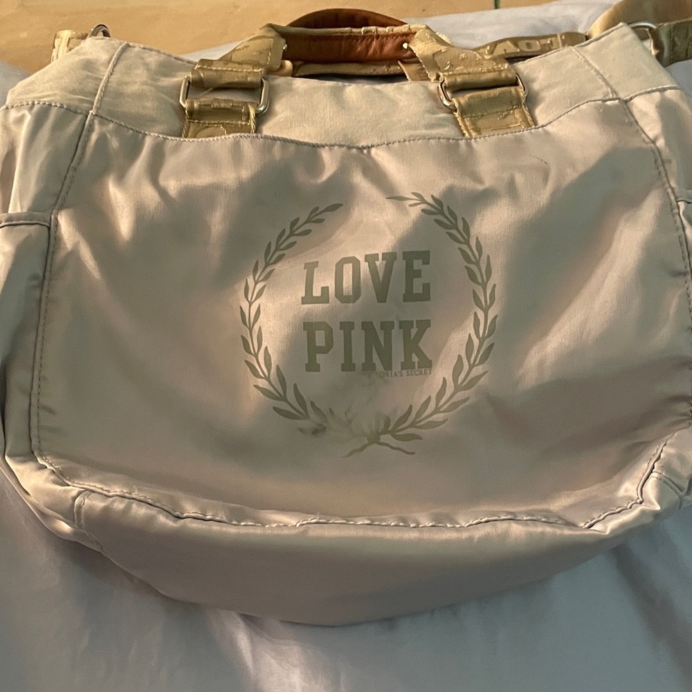 PINK Victoria's Secret Beige Travel Bag in EUC